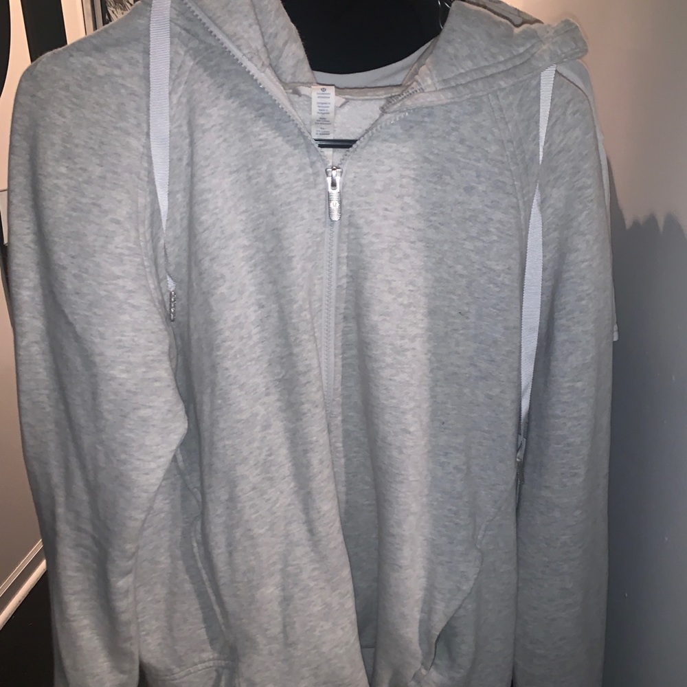 Lululemon light grey hoodie with ribbon strings